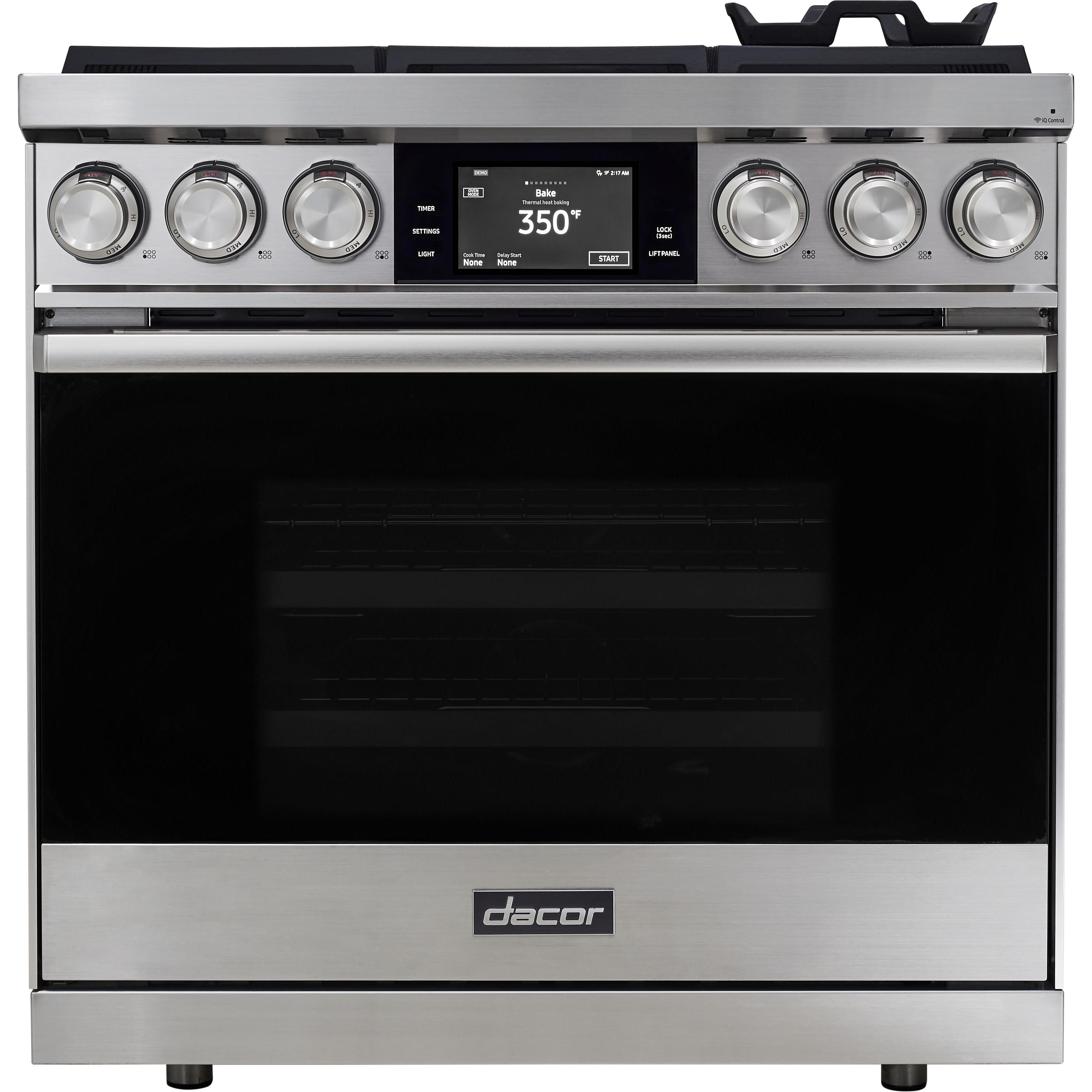  Dacor 36-inch Freestanding Dual Fuel Range with LCD touchscreen DOP36C86DLS/DA IMAGE 1
