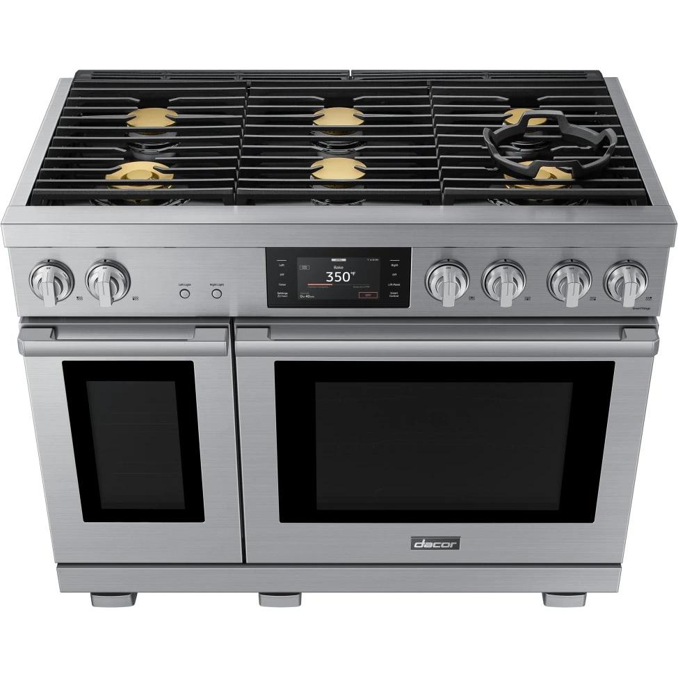  Dacor 48-inch Freestanding Dual Fuel Range with 7" LCD Control Panel DOP48T960DS/DA IMAGE 3