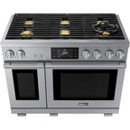  Dacor 48-inch Freestanding Dual Fuel Range with 7" LCD Control Panel DOP48T960DS/DA IMAGE 3