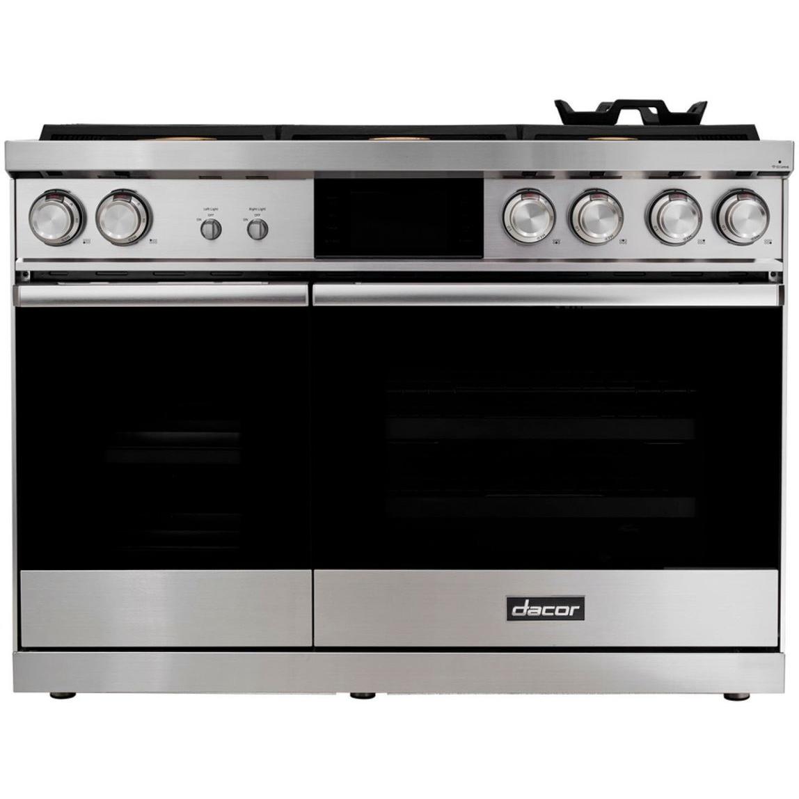  Dacor 48-inch Freestanding Dual Fuel Range with LCD touchscreen DOP48C86DLS/DA IMAGE 1