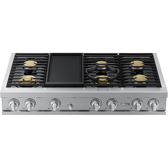  Dacor 48-inch Gas Rangetop with SmartThings Wi-Fi Connectivity DTT48T963GS/DA IMAGE 2