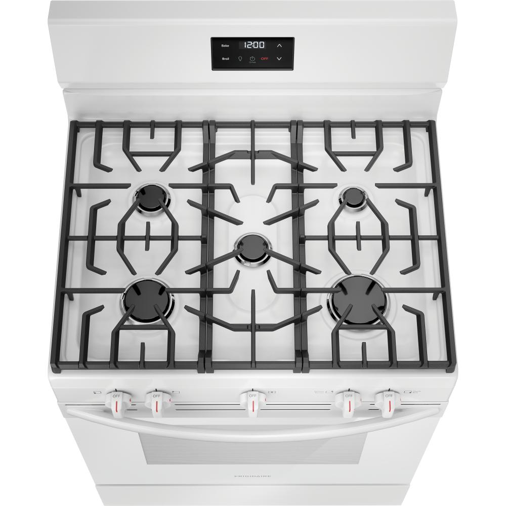  Frigidaire 30-inch Freestanding Gas Range with 5 Burners FCRG3052BW IMAGE 4
