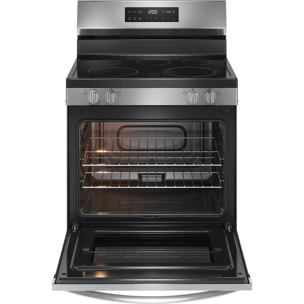  Frigidaire 30-inch Freestanding Electric Range with EvenTemp™ FCRE3062AS IMAGE 2
