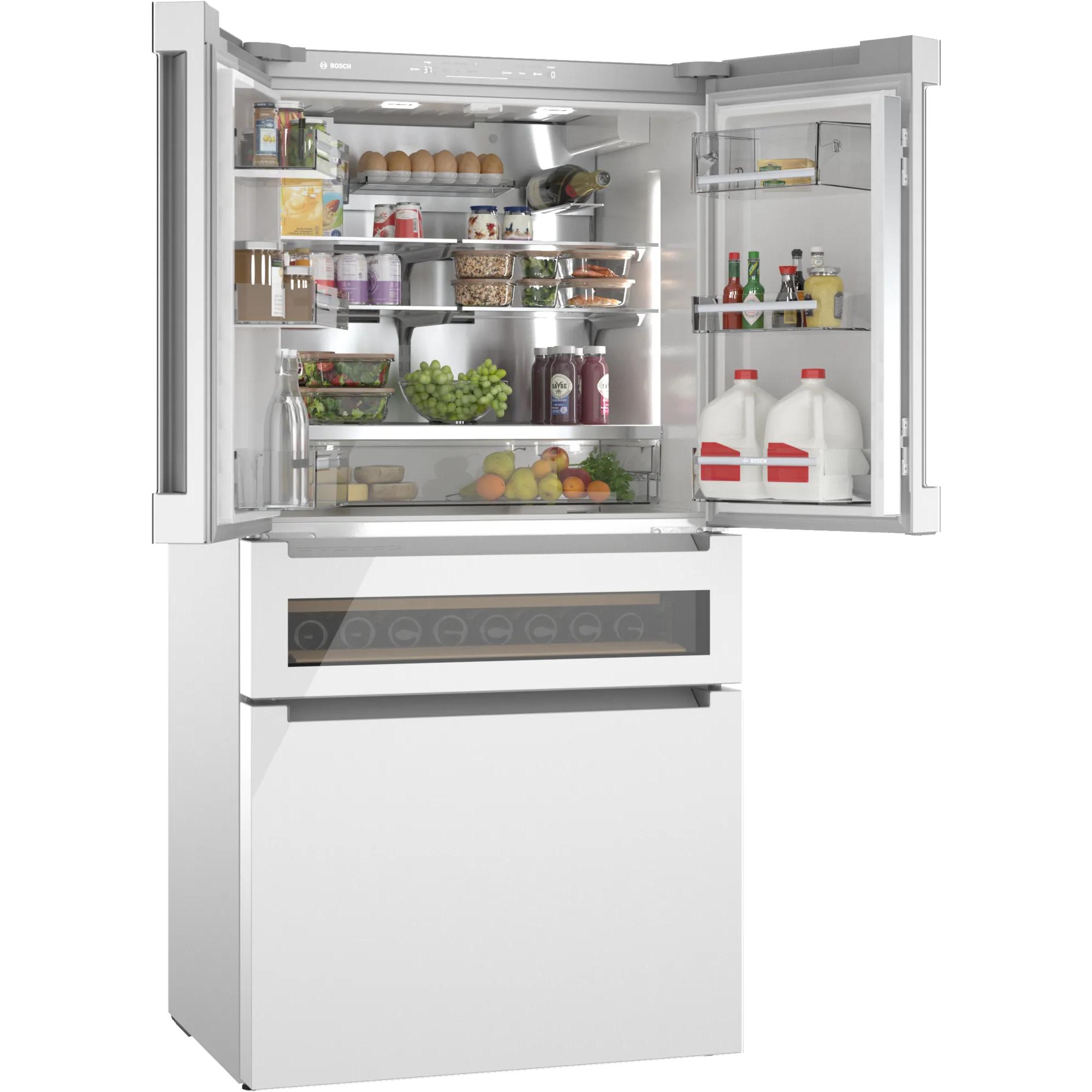  Bosch 36-inch, 20.5 cu.ft. Counter Depth French 4-Door Refrigerator with FlexBar™ B36CL81ENW IMAGE 4