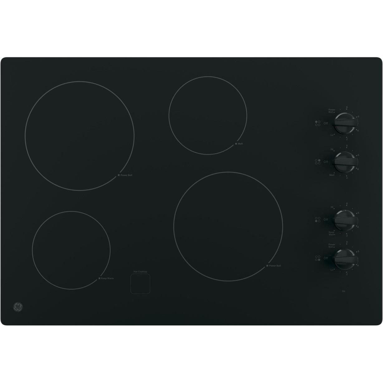  GE 30-inch Built-in Electric Cooktop JP3030DWBB IMAGE 1