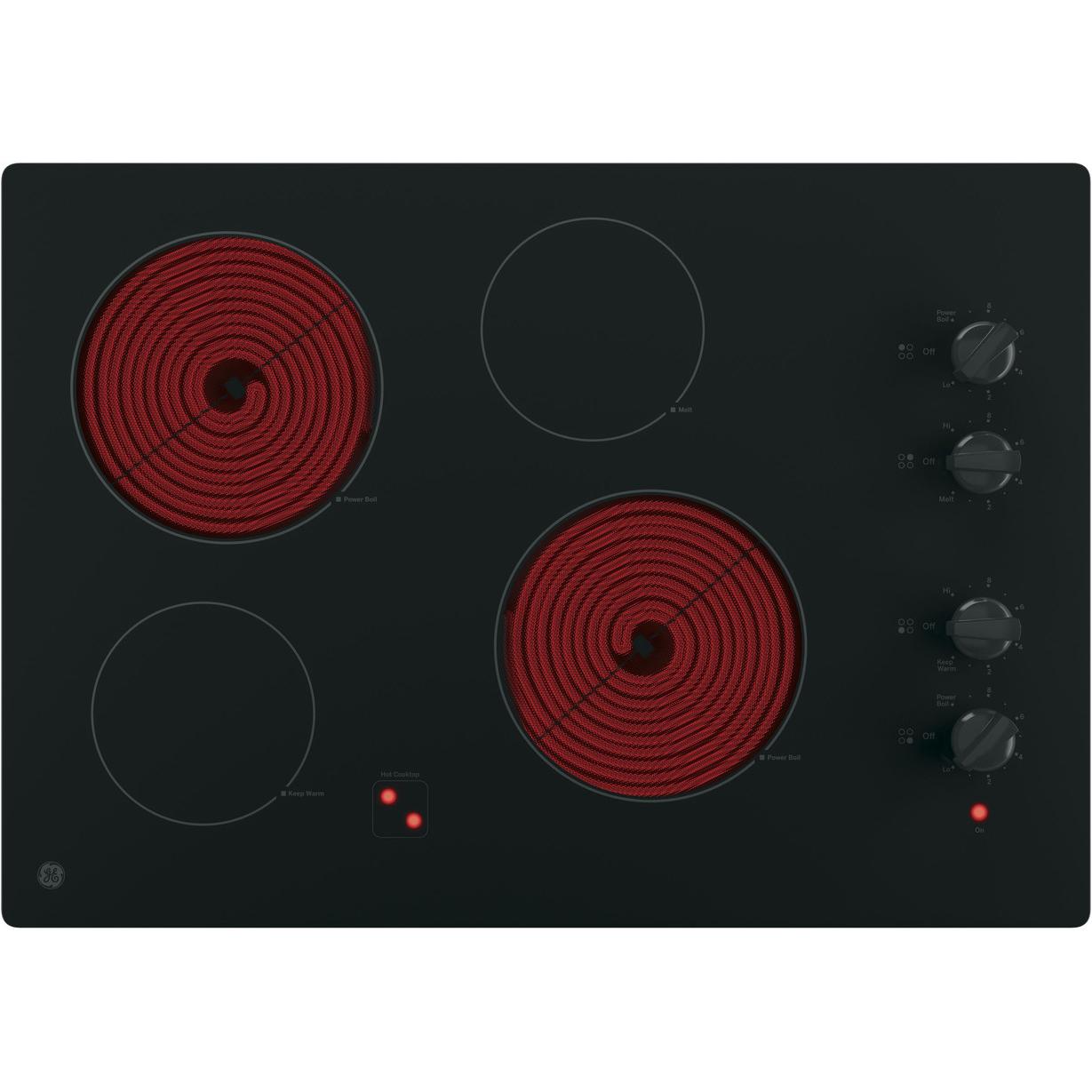  GE 30-inch Built-in Electric Cooktop JP3030DWBB IMAGE 2