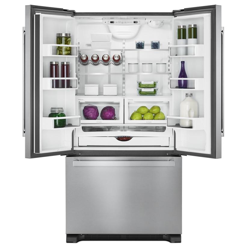  JennAir Noir 36-inch, 21.9 cu. ft. Freestanding French 3-Door Refrigerator with Ice Maker JFFCF72DKM IMAGE 2
