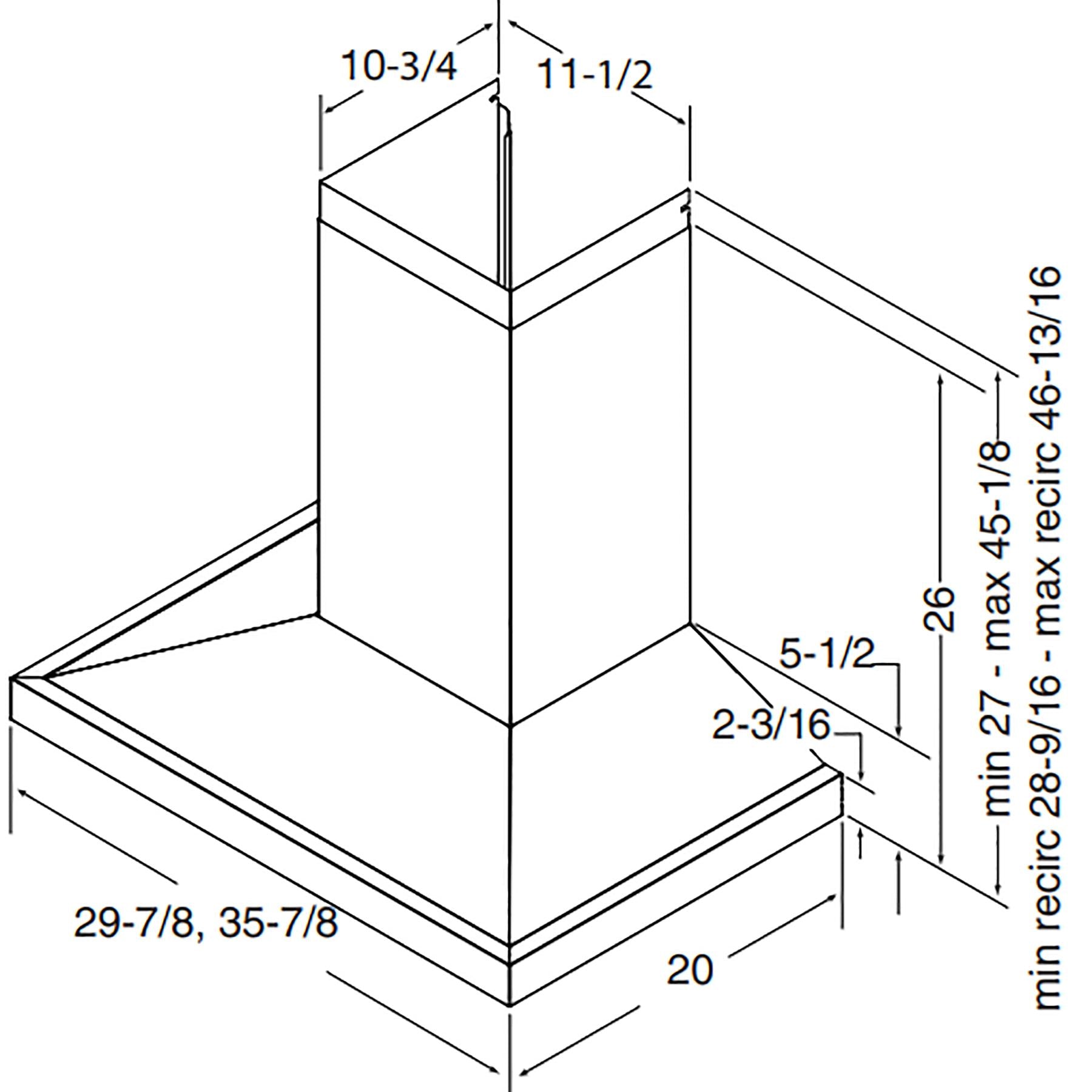 Broan 36-inch Pyramid Chimney Hood EWS1366SS IMAGE 6