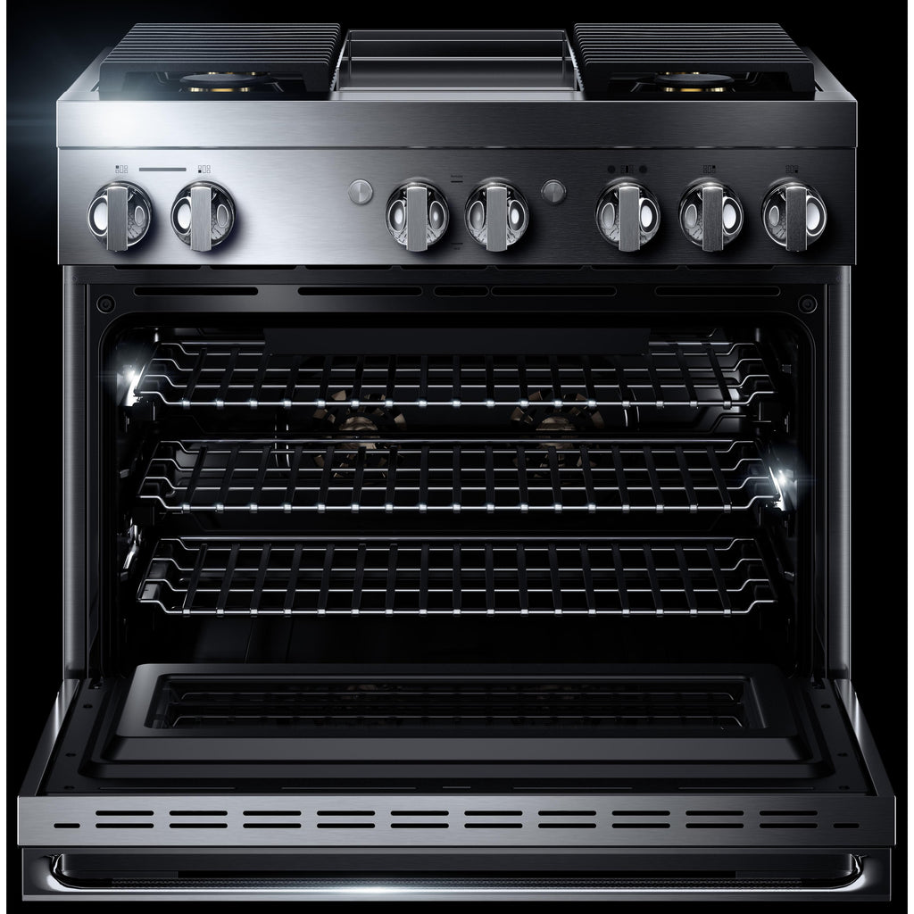  JennAir 36-inch Freestanding Dua-Fuel Range with JennAir® Culinary Center JDRP536HMSP IMAGE 2