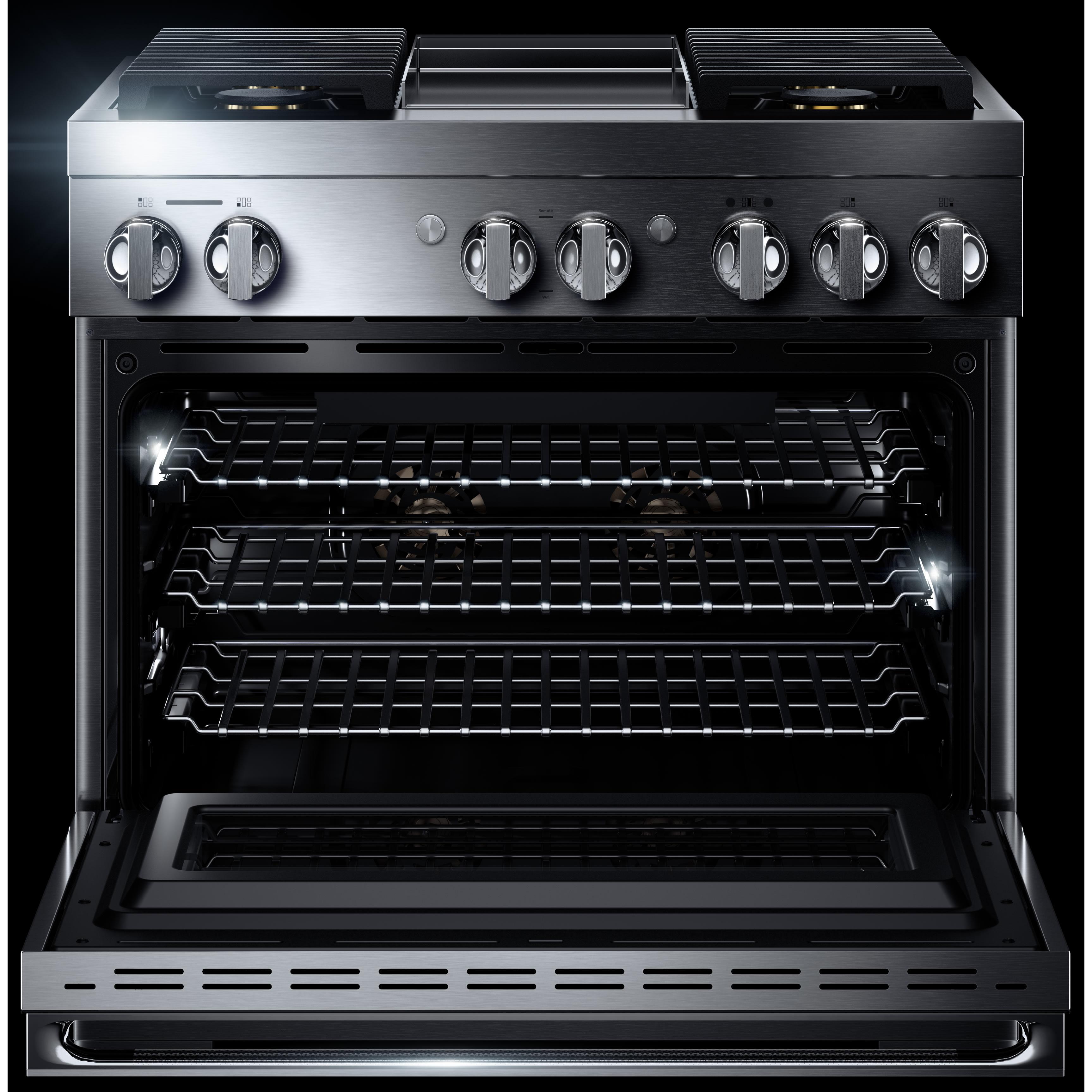  JennAir 36-inch Freestanding Dua-Fuel Range with JennAir® Culinary Center JDRP536HMSP IMAGE 2