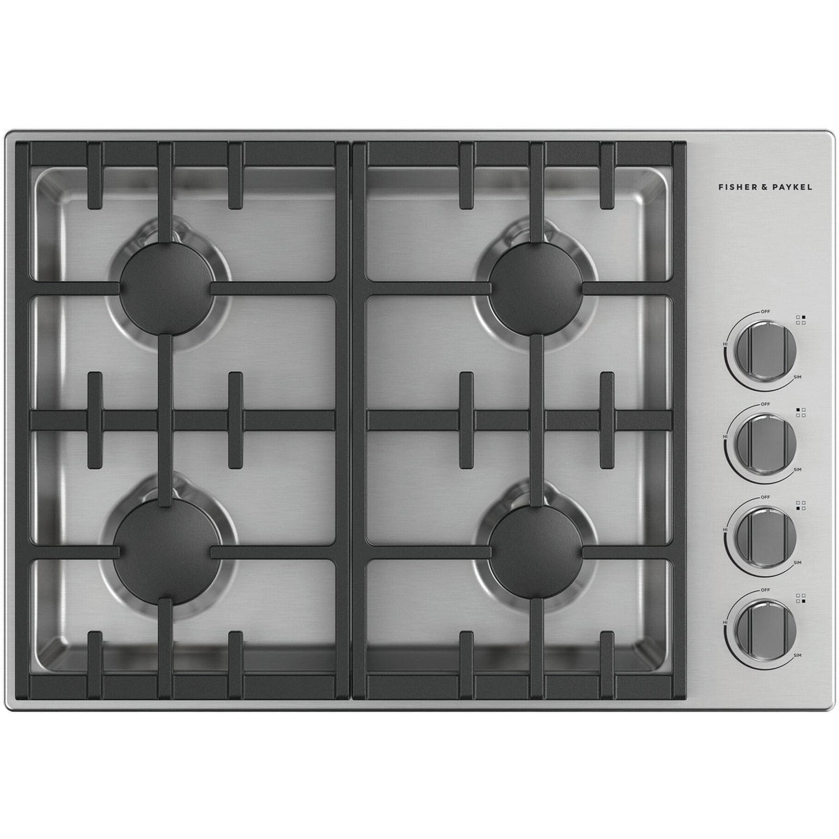  Fisher & Paykel 30-inch Built-in Gas Cooktop with 4 Burners CDV3304HNBF IMAGE 1