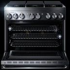  JennAir Noir 36-inch Professional-Style Dual-Fuel Range JDRP436HMBF IMAGE 2