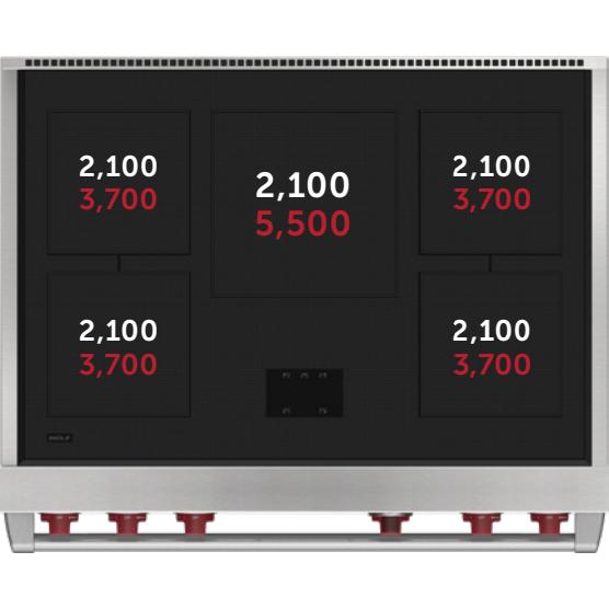  Wolf 36-inch Freestanding Induction Range IR36551/S/P IMAGE 2