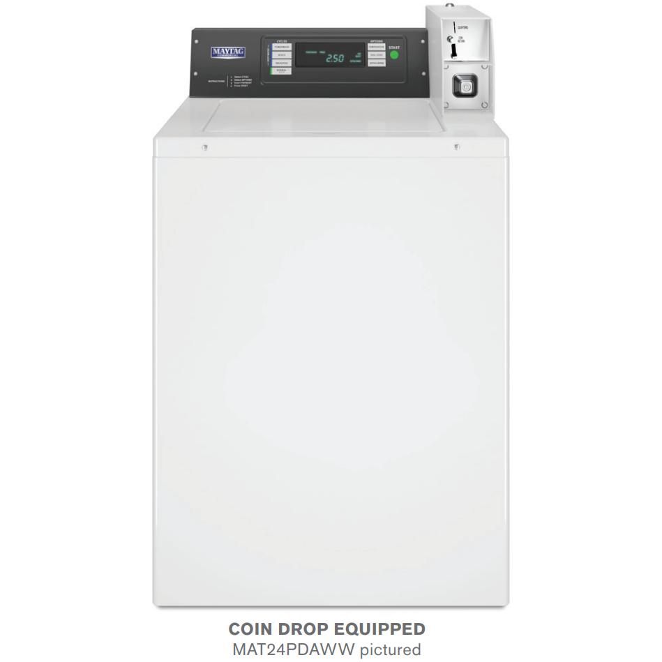  Maytag Commercial Laundry Single-Load Top-Load Washer - Coin Drop Equipped MAT24PDAXW IMAGE 1