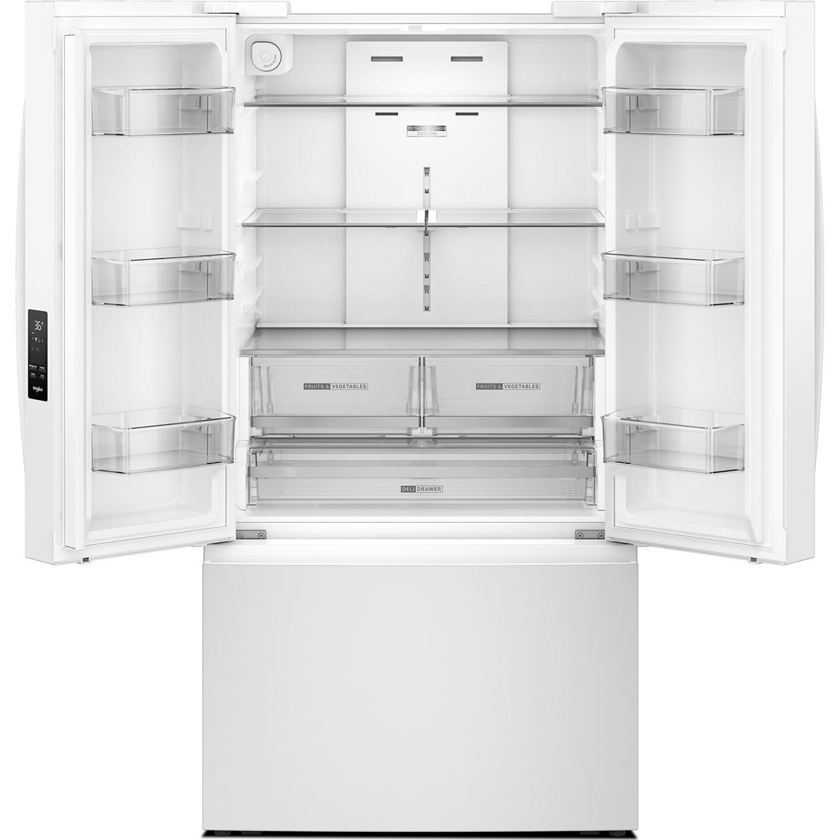  Whirlpool 36-inch, 31 cu. ft. Freestanding French 3-Door Refrigerator with Interior Ice Maker WRFF3136SW IMAGE 2