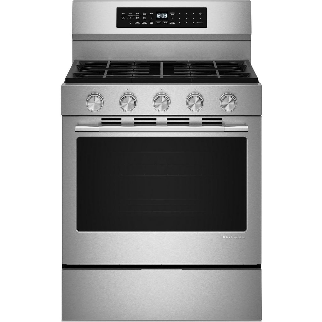  KitchenAid 30-inch Smart Freestanding Gas Range with Convection KFGS530SPS IMAGE 1