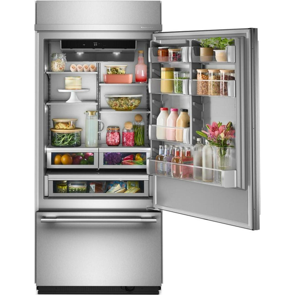  KitchenAid 36-inch, 20.8 cu. ft. Built-in Bottom Freezer Refrigerator KBBR336SPS IMAGE 3