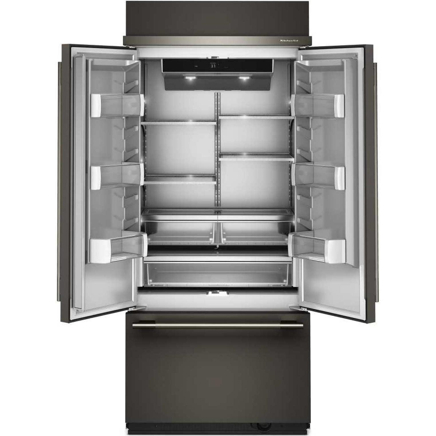  KitchenAid 36-inch, 20.8 cu. ft. Built-in French 3-Door Refrigerator KBFN536SBE IMAGE 2