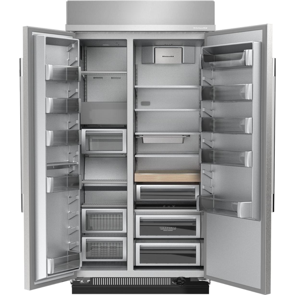  KitchenAid 42-inch, 25.5 cu. ft. Built-in Side-by-Side Refrigerator with Platinum Interior KBSN742SPS IMAGE 2