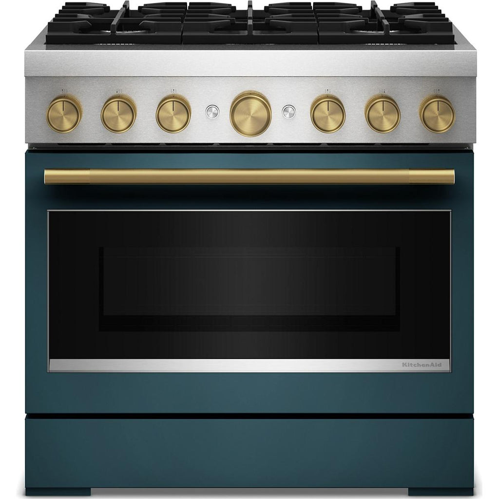 KitchenAid 36-inch Freestanding Commercial-Style Dual-Fuel Range KFDS936SAG IMAGE 1