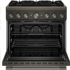  KitchenAid 36-inch, 5.1 cu. ft. Freestanding Commercial-Style Dual-Fuel Range with Even-Heat™ True Convection KFDS936SBE IMAGE 3