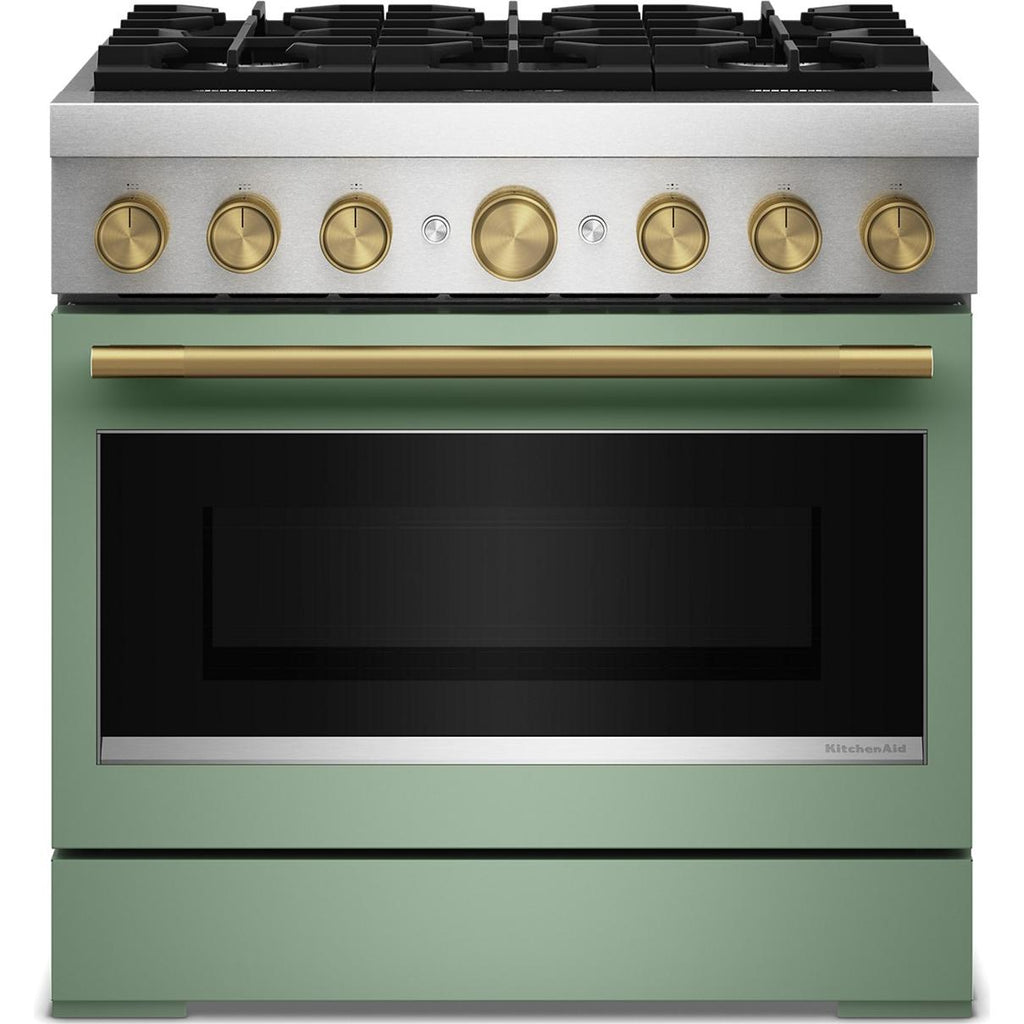  KitchenAid 36-inch, 5.1 cu. ft. Freestanding Commercial-Style Dual-Fuel Range with Even-Heat™ True Convection KFDS936SDC IMAGE 4