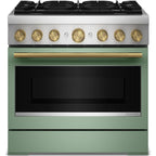  KitchenAid 36-inch, 5.1 cu. ft. Freestanding Commercial-Style Dual-Fuel Range with Even-Heat™ True Convection KFDS936SDC IMAGE 4