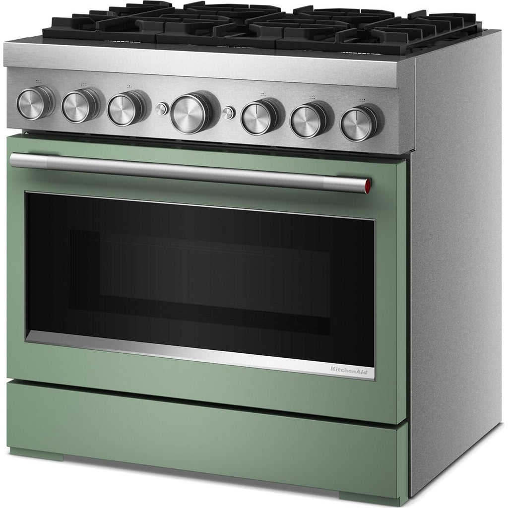  KitchenAid 36-inch, 5.1 cu. ft. Freestanding Commercial-Style Dual-Fuel Range with Even-Heat™ True Convection KFDS936SDC IMAGE 5