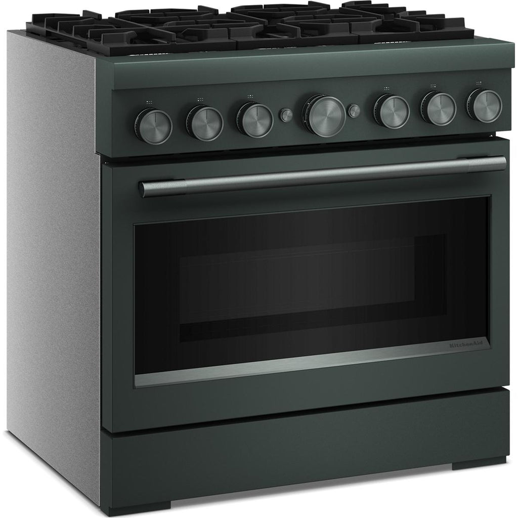  KitchenAid 36-inch, 5.1 cu. ft. Freestanding Commercial-Style Dual-Fuel Range with Even-Heat™ True Convection KFDS936SJP IMAGE 6