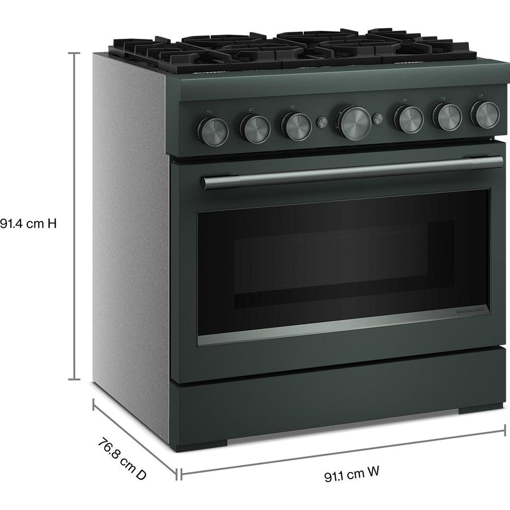  KitchenAid 36-inch, 5.1 cu. ft. Freestanding Commercial-Style Dual-Fuel Range with Even-Heat™ True Convection KFDS936SJP IMAGE 8