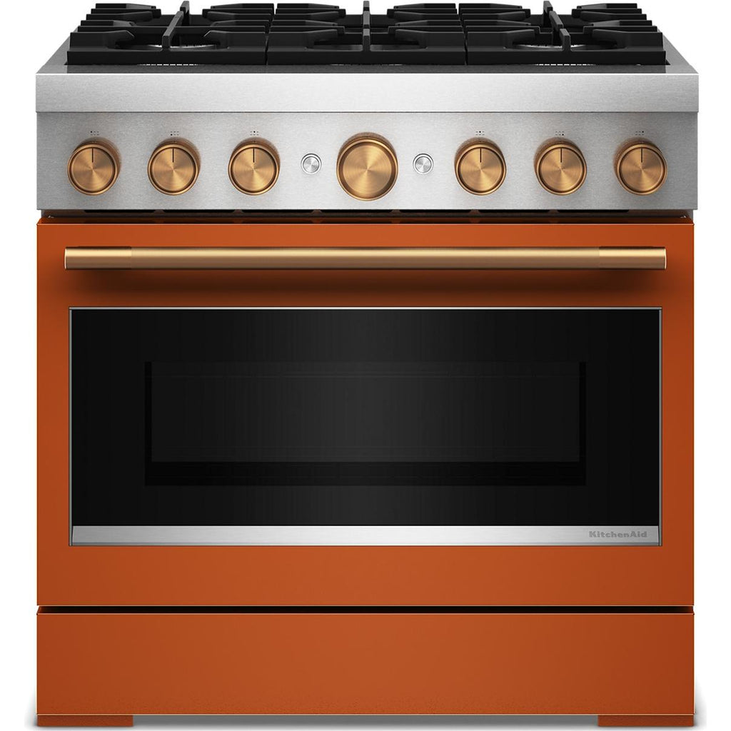  KitchenAid 36-inch, 5.1 cu. ft. Freestanding Commercial-Style Dual-Fuel Range with Even-Heat™ True Convection KFDS936SSC IMAGE 5
