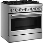  KitchenAid 36-inch, 5.1 cu. ft. Freestanding Commercial-Style Dual-Fuel Range with Even-Heat™ True Convection KFDS936SSS IMAGE 4