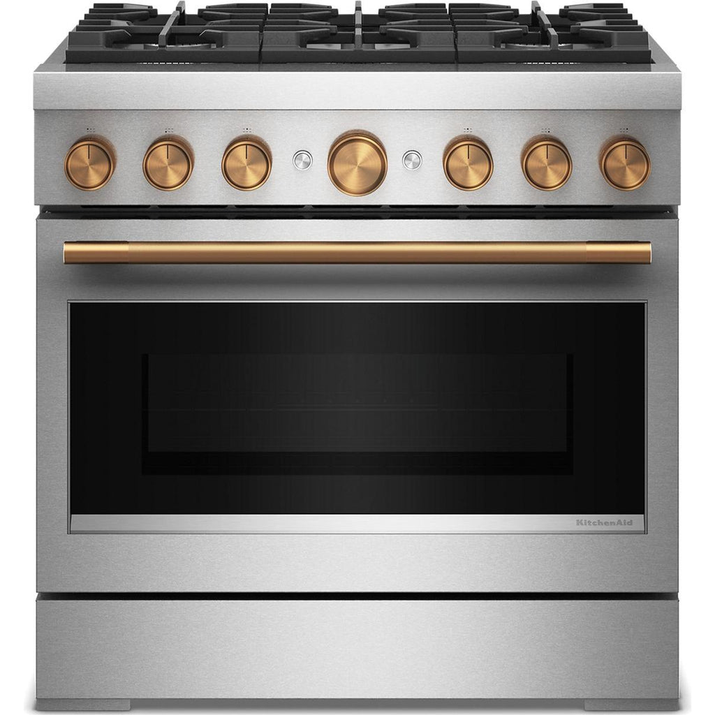  KitchenAid 36-inch, 5.1 cu. ft. Freestanding Commercial-Style Dual-Fuel Range with Even-Heat™ True Convection KFDS936SSS IMAGE 8