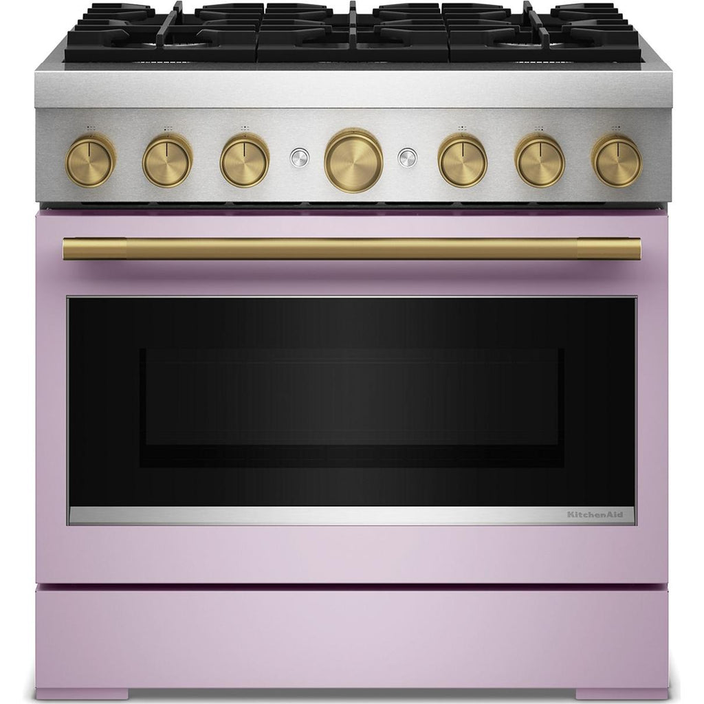  KitchenAid 36-inch, 5.1 cu. ft. Freestanding Commercial-Style Dual-Fuel Range with Even-Heat™ True Convection KFDS936SWF IMAGE 8