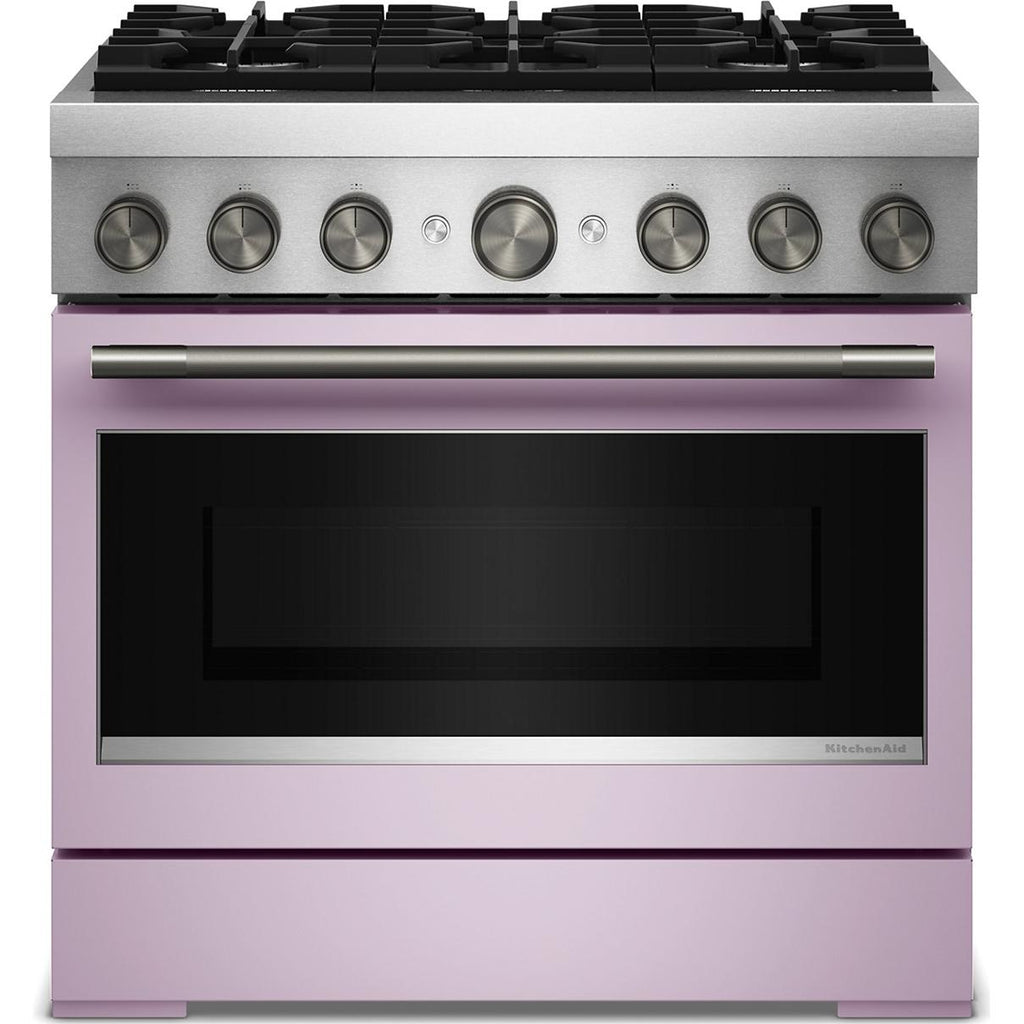  KitchenAid 36-inch, 5.1 cu. ft. Freestanding Commercial-Style Dual-Fuel Range with Even-Heat™ True Convection KFDS936SWF IMAGE 9