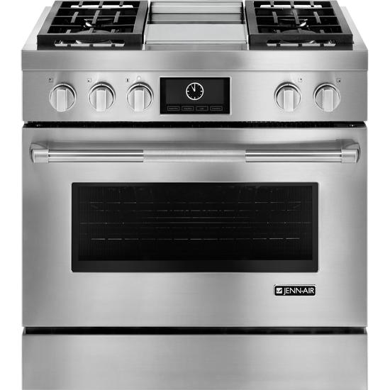  JennAir 36-inch Freestanding Dual-Fuel Range with Dual-Fan MultiMode® True Convection System JDRP536WP IMAGE 1