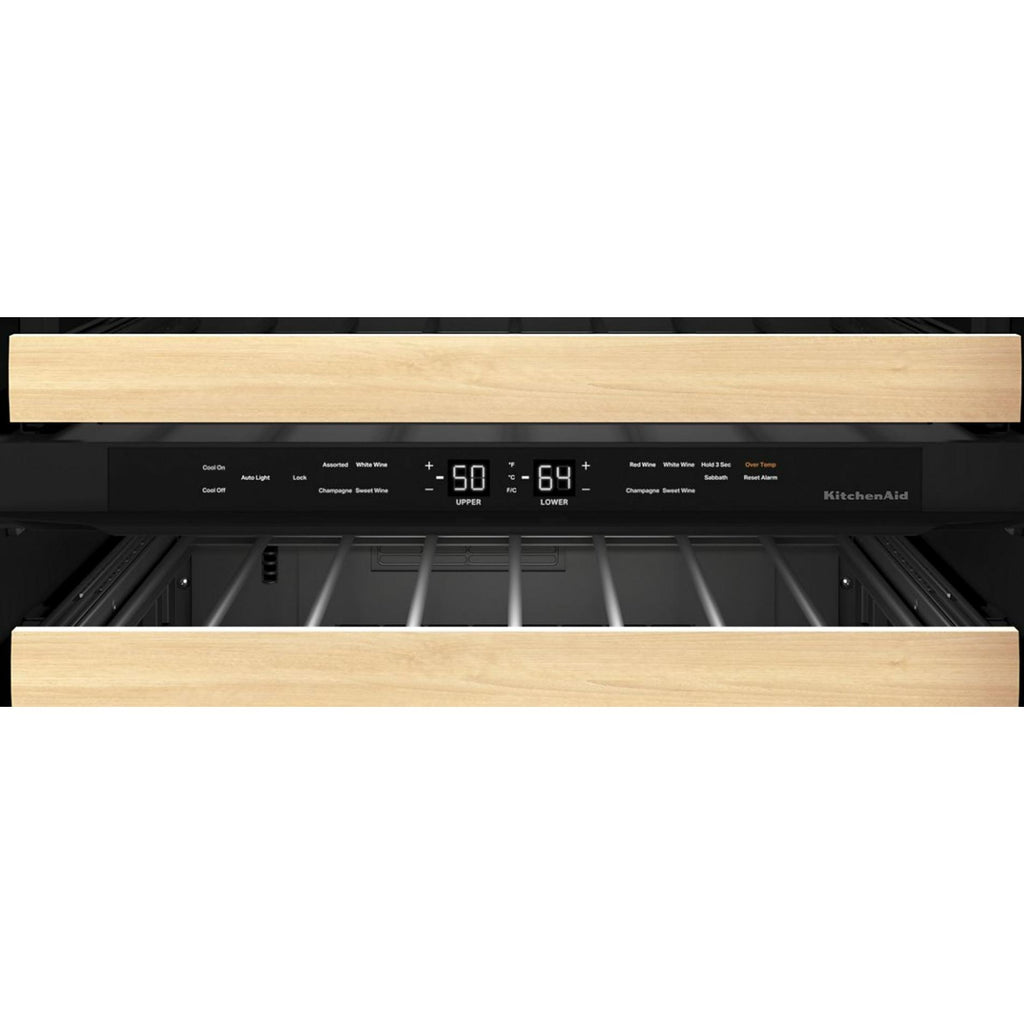  KitchenAid 24-inch Undercounter Wine Cellar with Full-Extension Wood-Front Racks KUWR524SPS IMAGE 3