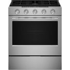  KitchenAid 30-inch Smart Slide-in Gas Range with Convection Cooking Modes and 2-in-1 Burner KSGS530SPS IMAGE 1