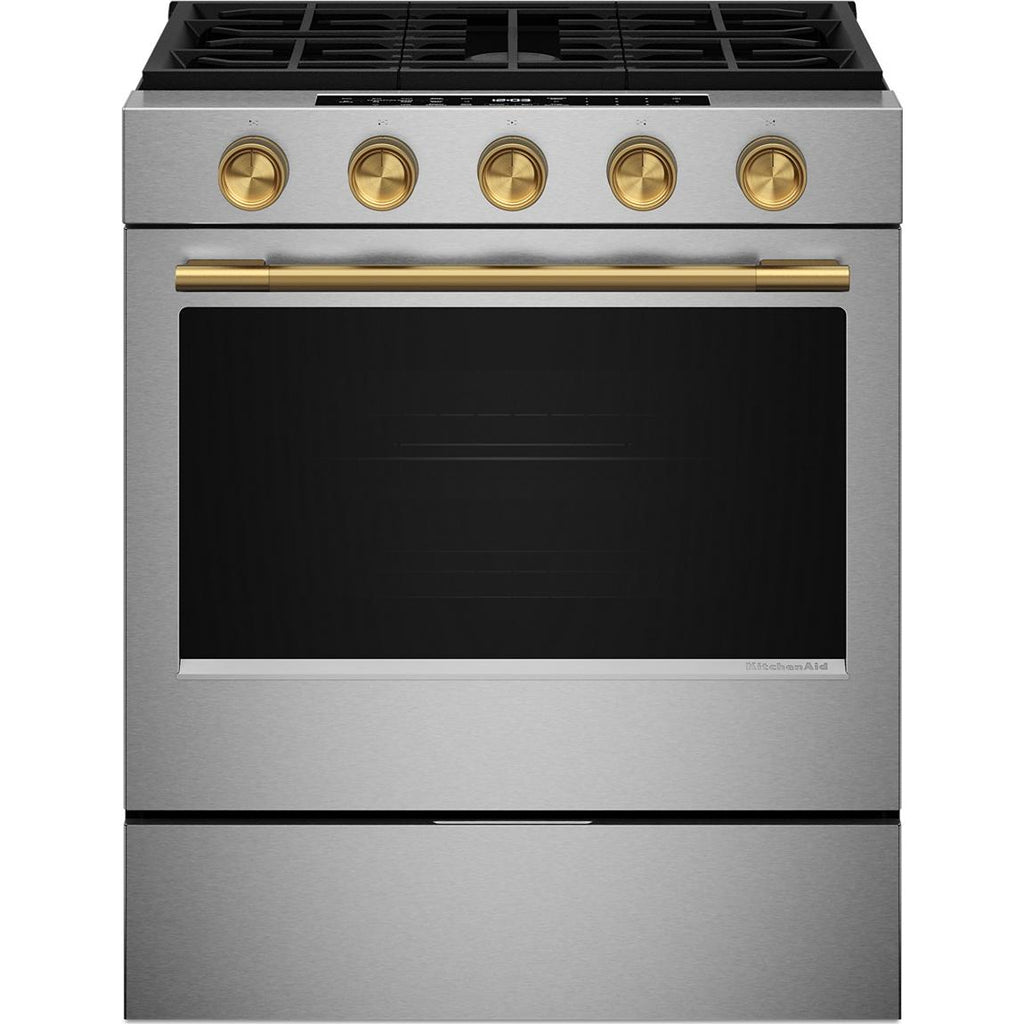  KitchenAid 30-inch Smart Slide-in Gas Range with Convection Cooking Modes and 2-in-1 Burner KSGS530SPS IMAGE 6