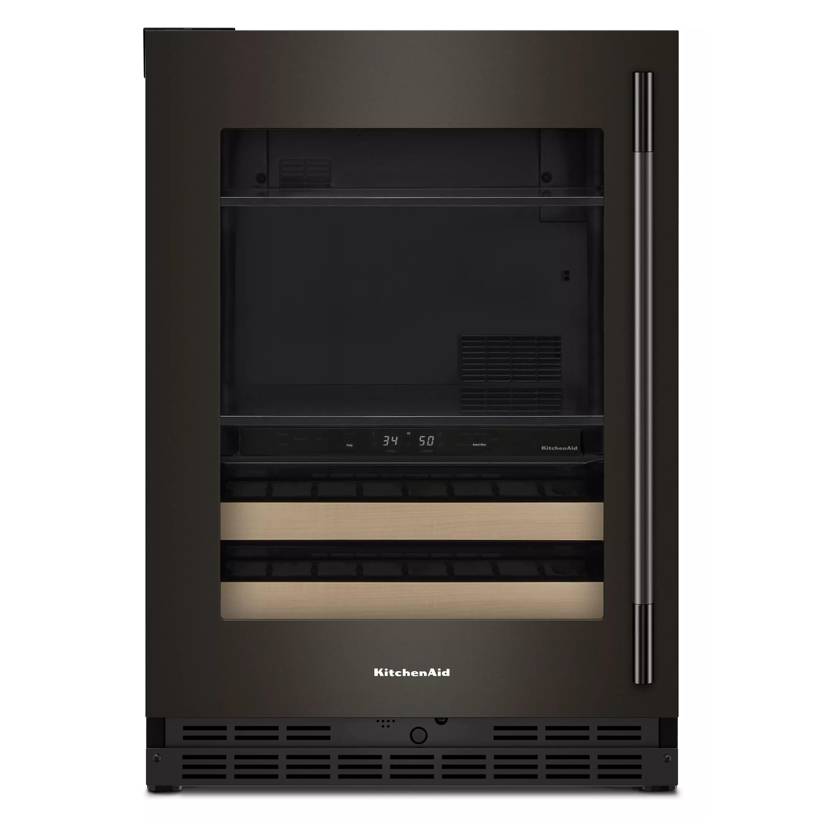  KitchenAid 24" Beverage Center with Glass Door and Wood-Front Racks KUBL524SBE IMAGE 1
