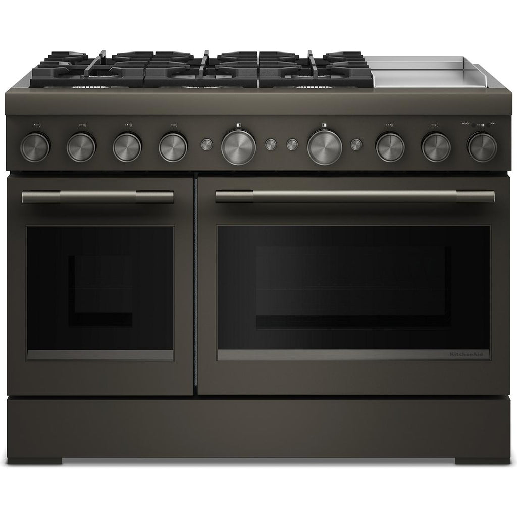  KitchenAid 48-inch Freestanding Commercial-Style Dual-Fuel Range with Griddle KFDD948SBE IMAGE 1