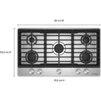  KitchenAid 36-inch Built-in Gas Cooktop with 5 Burners KCGK336SSS IMAGE 4