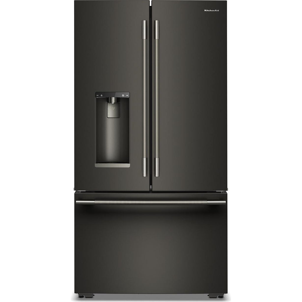  KitchenAid 36-inch, 23.1 cu. ft. Counter-Depth French 3-Door Refrigerator with External Water and Ice Dispensing System KRFC536SBE IMAGE 1