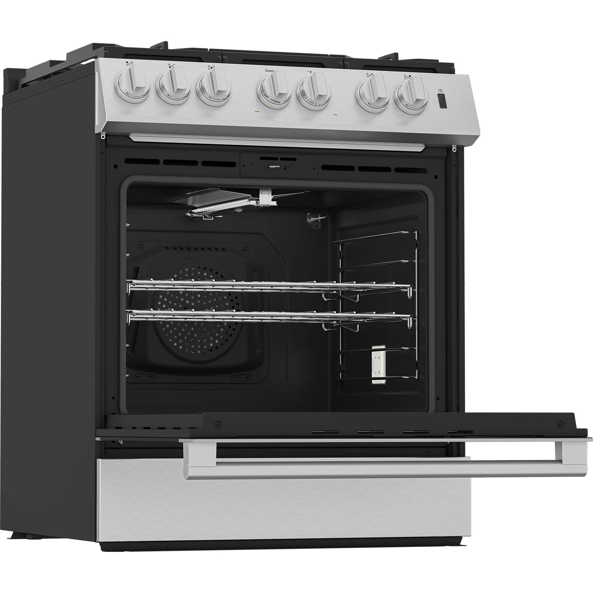  Blomberg 30-inch Slide-in Gas Range with True European convection Technology BGR30524SS IMAGE 3