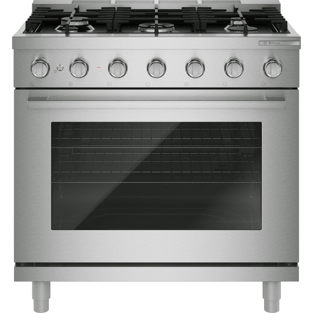  Bosch 500 Series 36-inch Freestanding Gas Range with 5 Burners HGS5657UC IMAGE 1