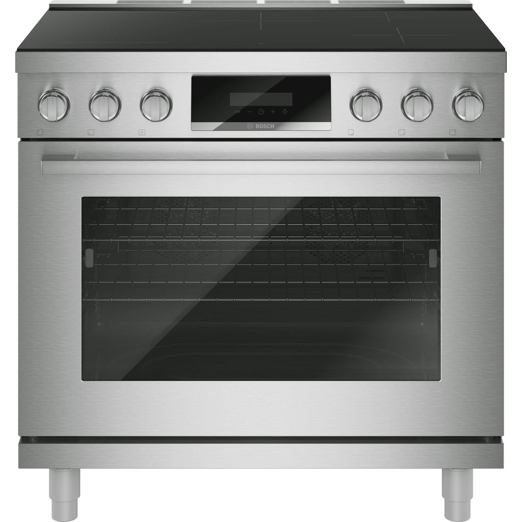  Bosch 800 Series 36-inch Freestanding Induction Range with 5 Elements HIS8657C IMAGE 1