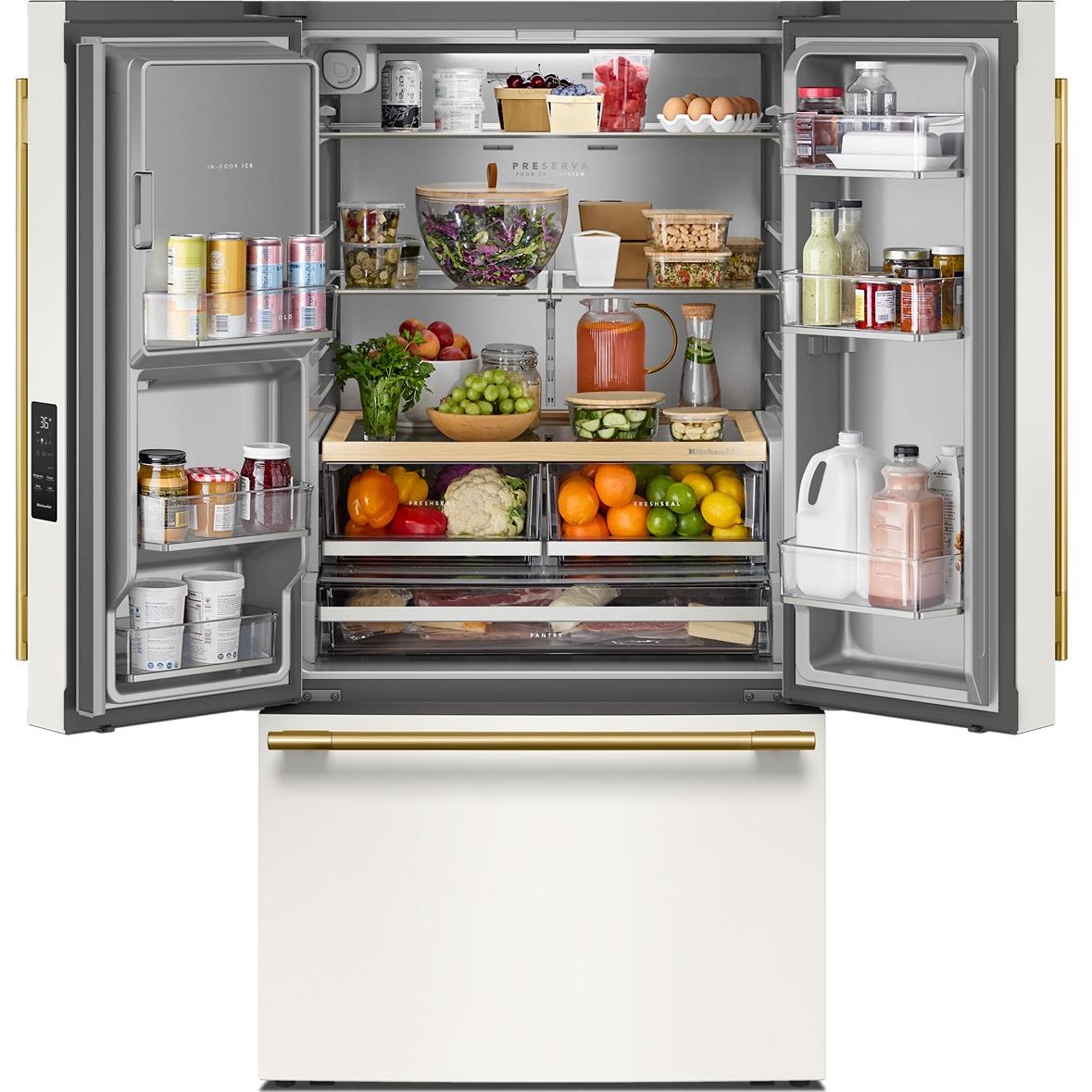  KitchenAid 36-inch, 30 cu. ft. French 3-Door Refrigerator with Water and Ice Dispensing System KRFF436SPL IMAGE 2