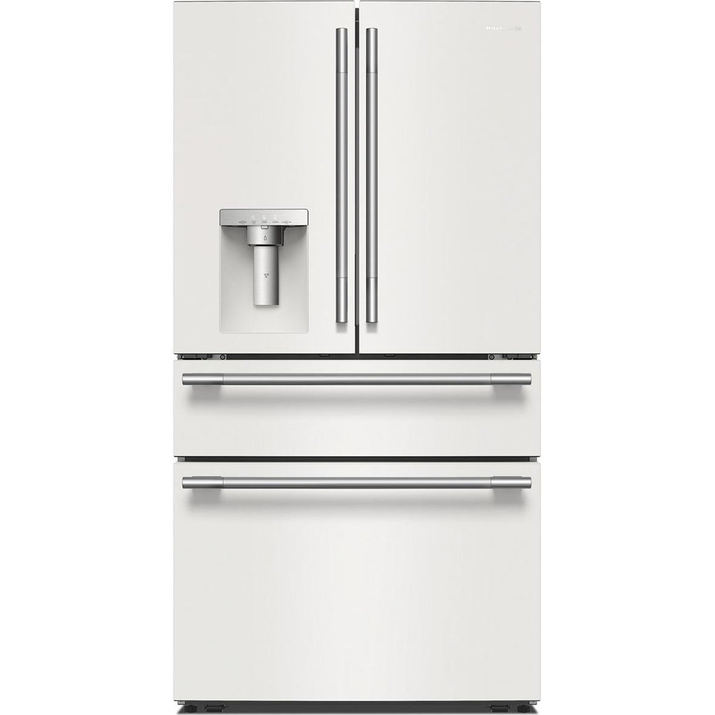  KitchenAid 36-inch, 29.51 cu. ft. Freestanding French 4-Door Refrigerator with Water and Ice Dispensing System KRMF436SPL IMAGE 1