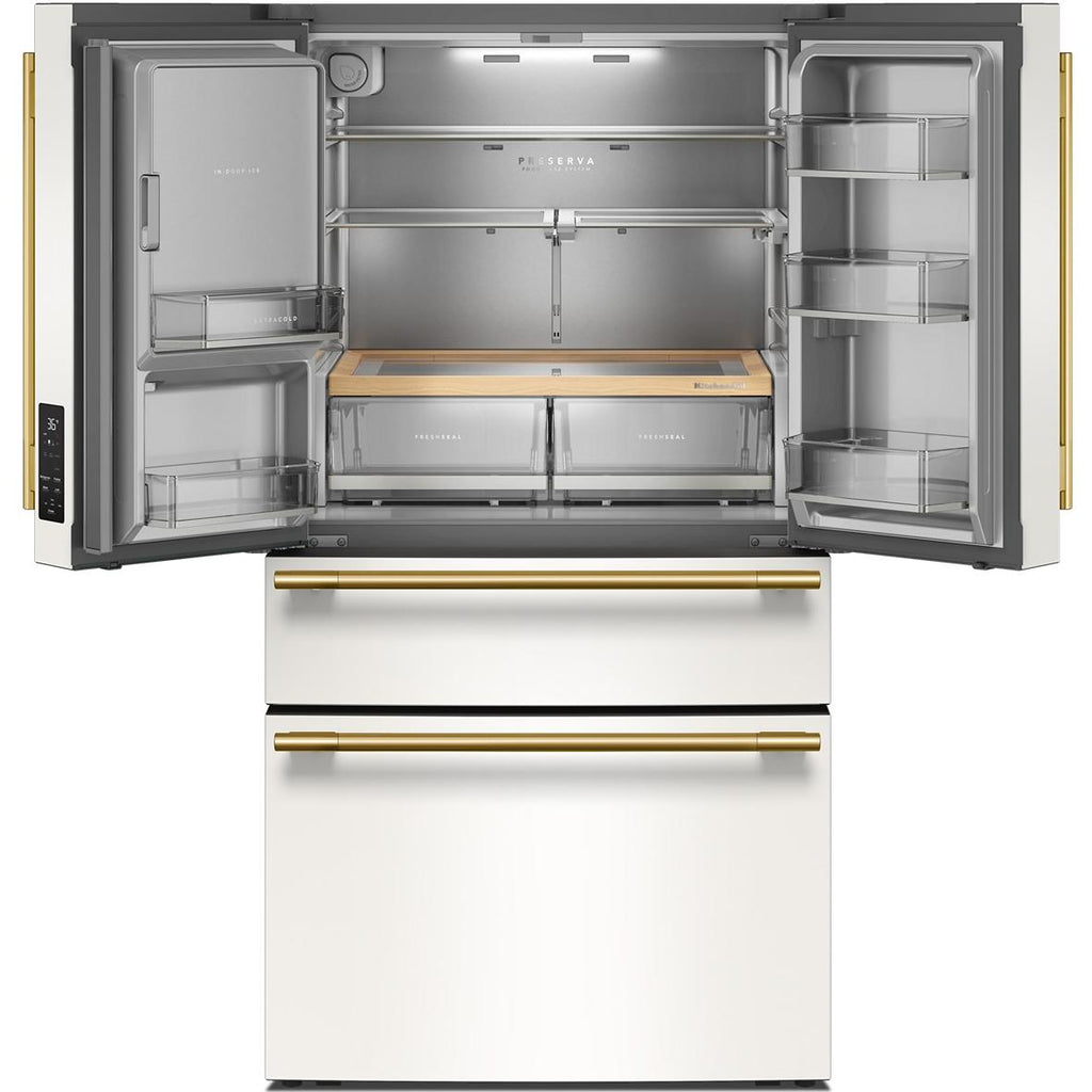  KitchenAid 36-inch, 29.51 cu. ft. Freestanding French 4-Door Refrigerator with Water and Ice Dispensing System KRMF436SPL IMAGE 3
