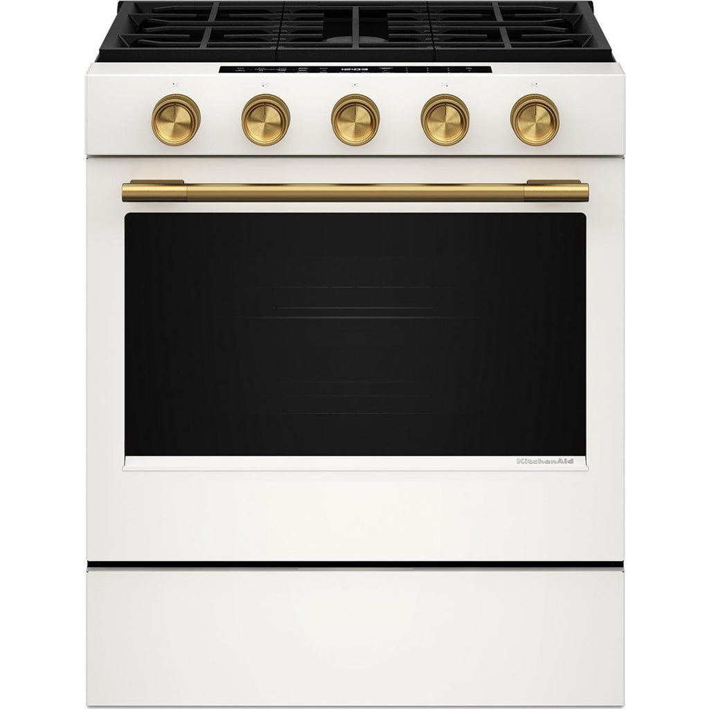  KitchenAid 30-inch Smart Slide-in Gas Range with Convection Cooking Modes and 2-in-1 Burner KSGS530SPL IMAGE 4